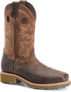 Mens 12 Inch Waterproof Wide Square Toe Roper in Bronco Leather